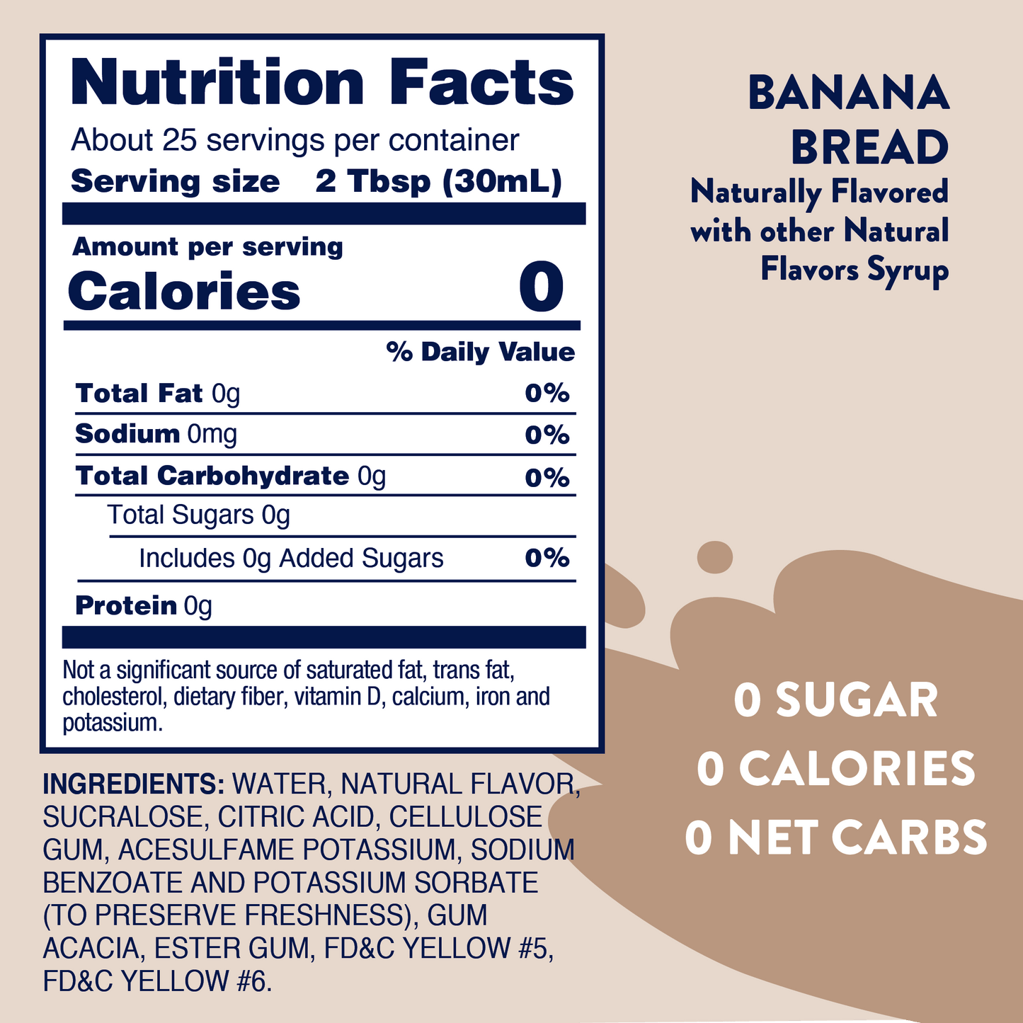 Sugar Free Banana Bread Flavored Skinny Syrup