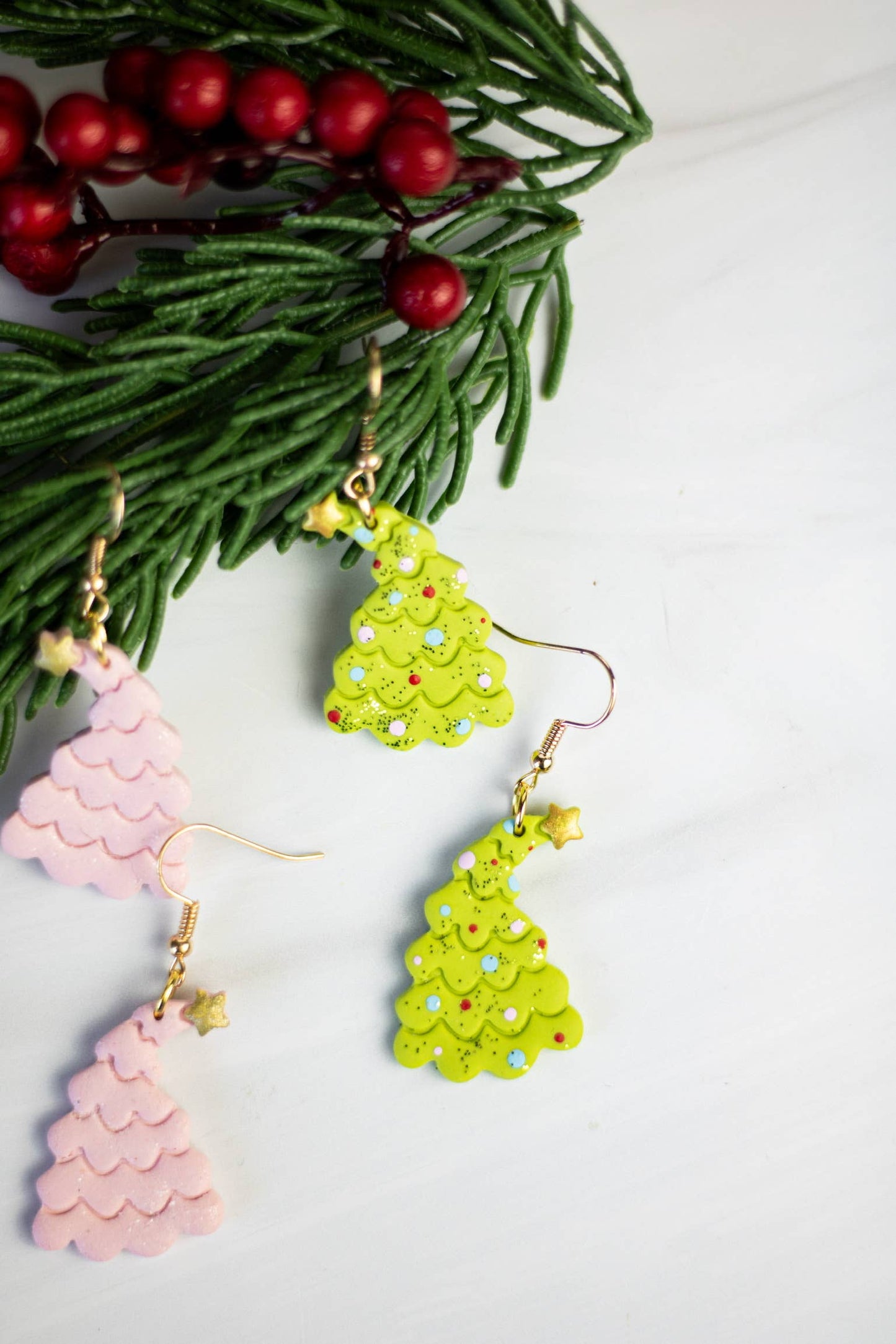 Curved Tree Clay Dangles