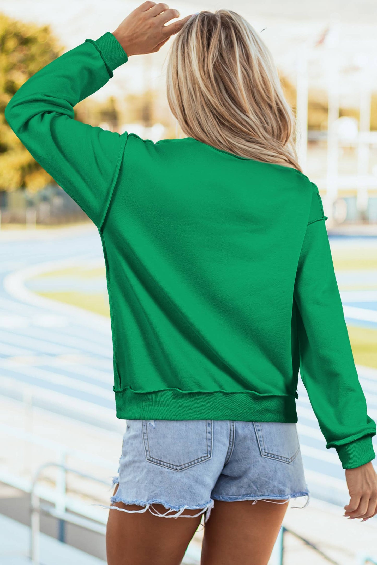 Reversible Oversized Mock Neck Sweatshirt