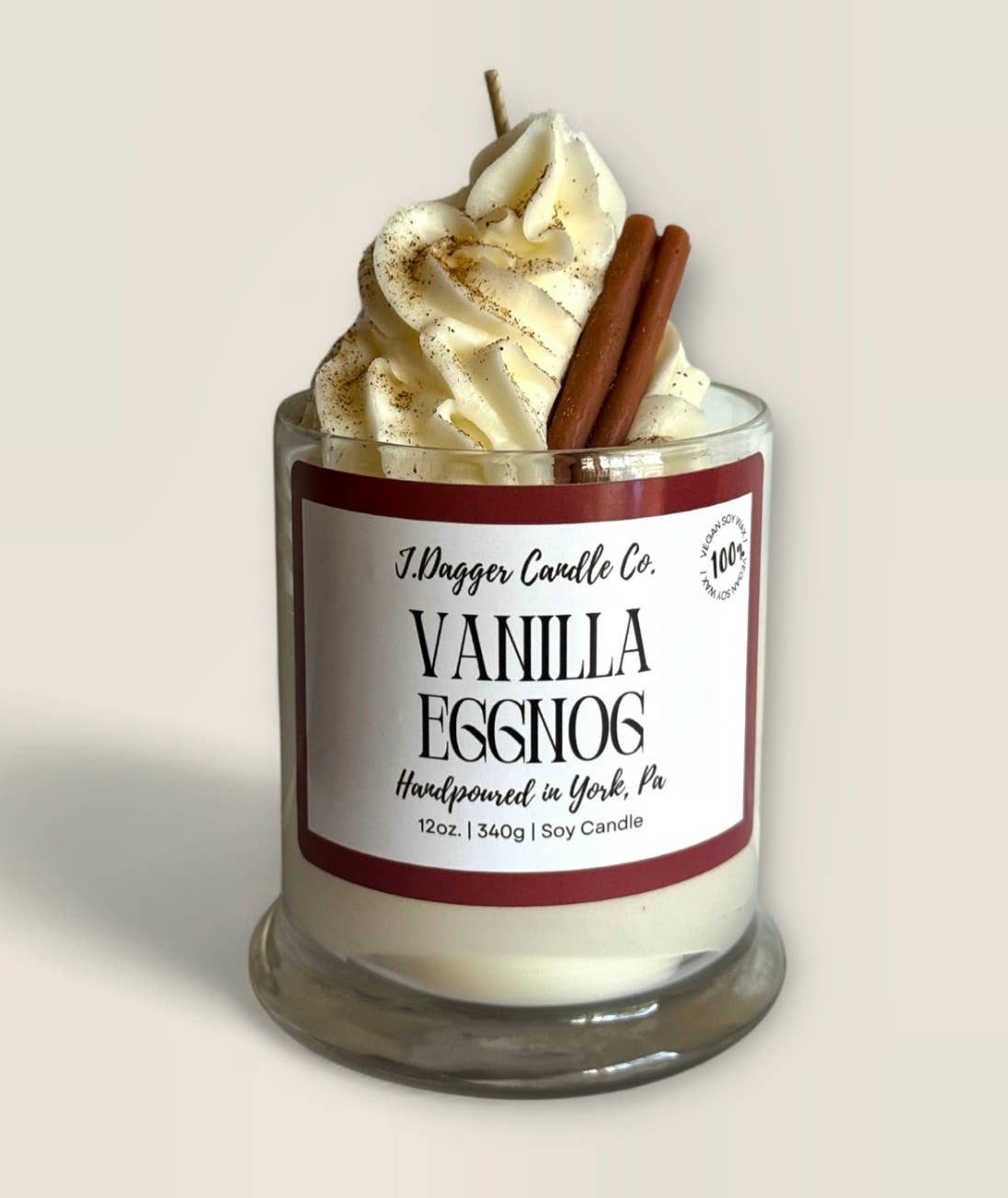 Vanilla Eggnog Dessert Soy Candle, 12oz.