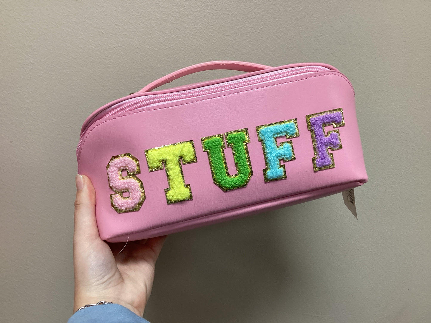 Chenille Letter Expanding Bag