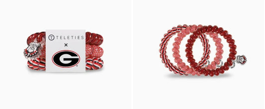 Teleties Spiral Hair Coils-Univ. of Georgia Bulldog Hair Ties- Large