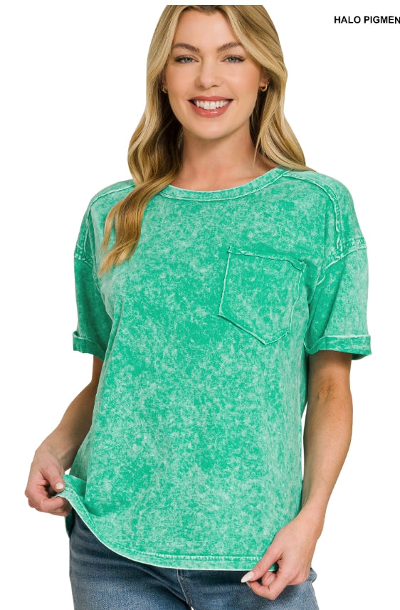 Halo washed relaxed fit tee