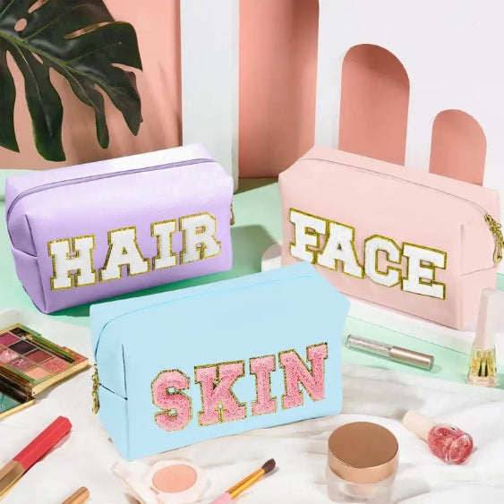 Chenille Patch Cosmetic Bag