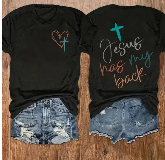 Jesus Has my Back Graphic Tee