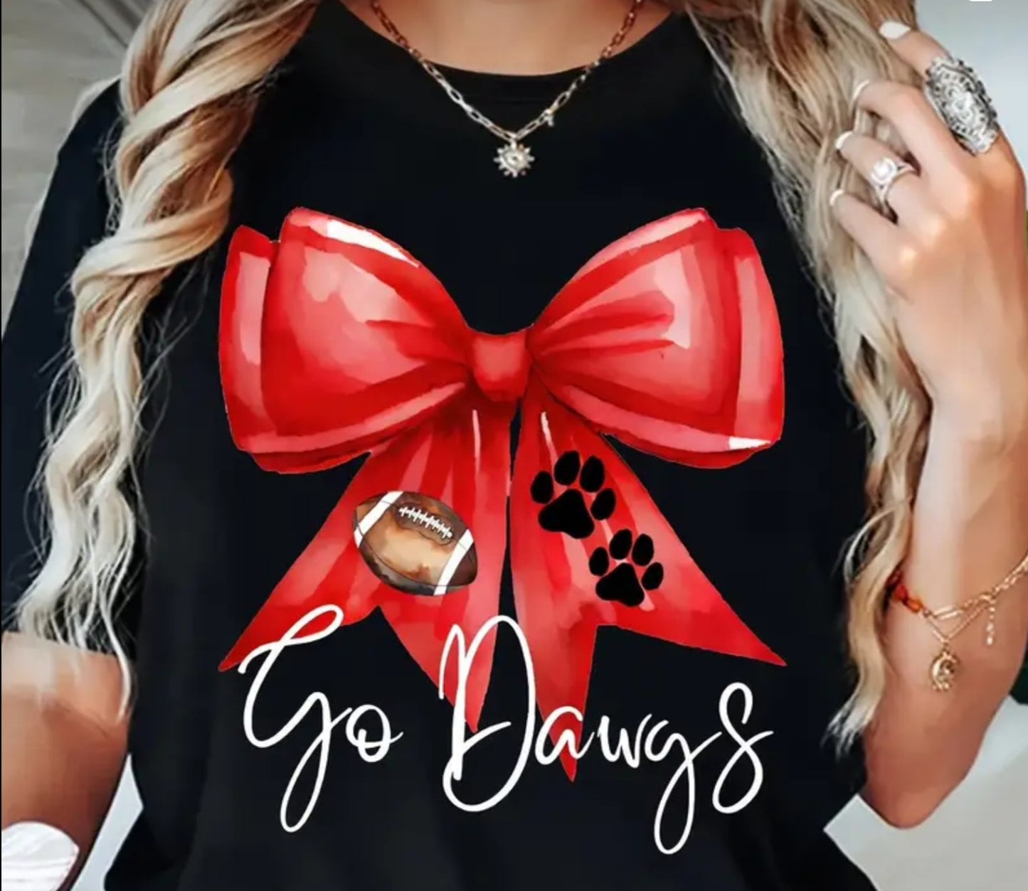 Go Dawgs Bow Tee