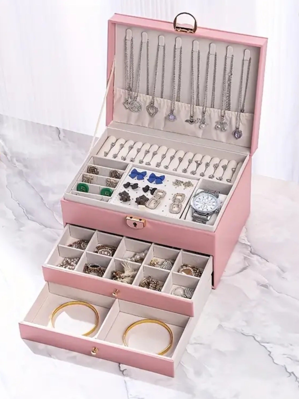 Faux Leather Jewelry Box