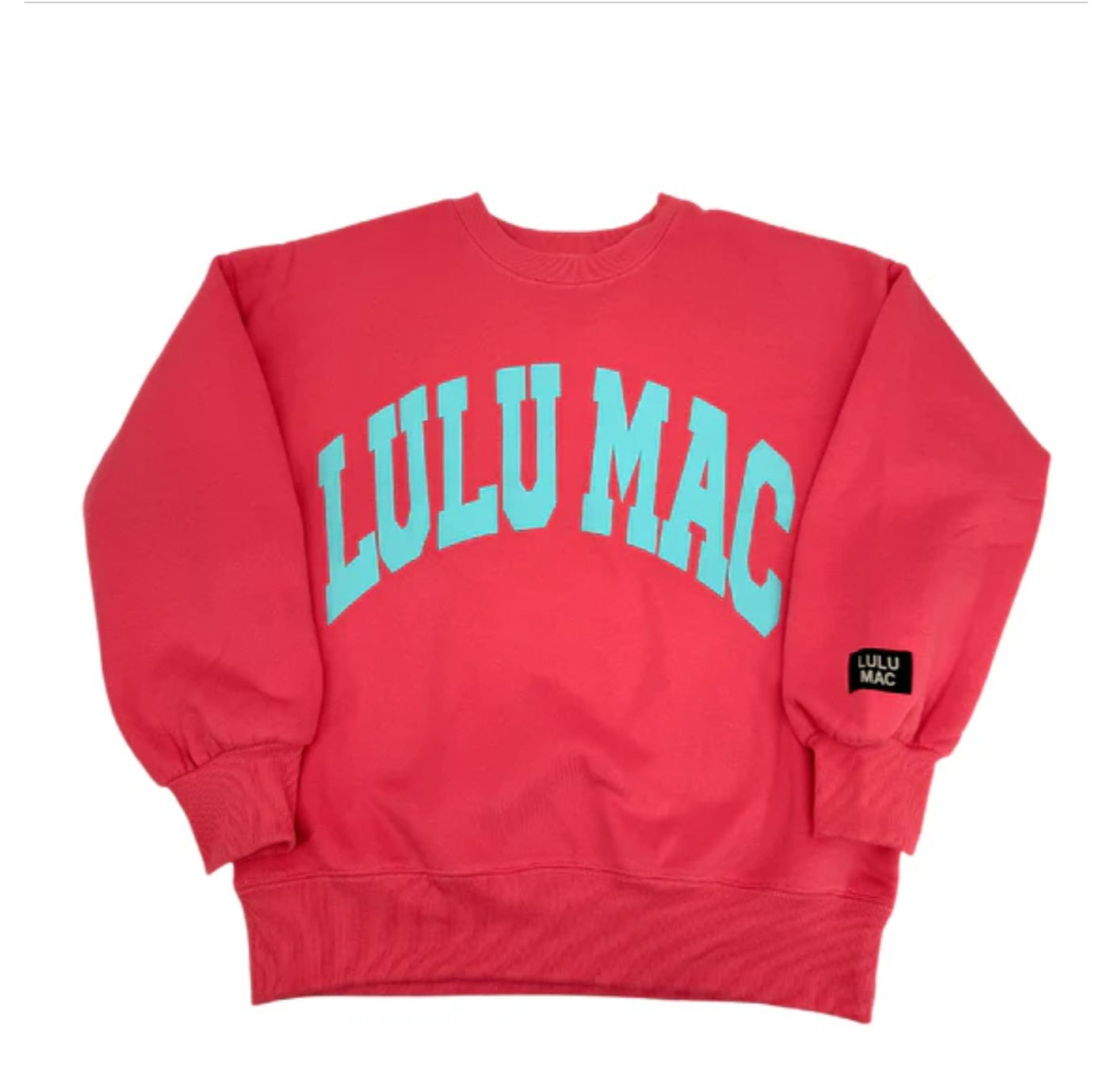 LuLu Mac Sweatshirt - Coral with Mint Puff