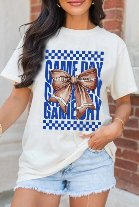Blue and White Game Day Tee