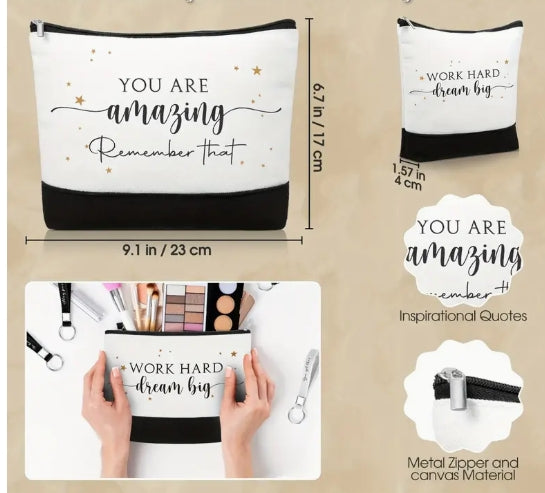 Inspirational Quote Cosmetic Bag
