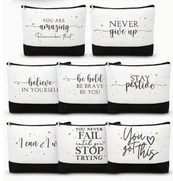 Inspirational Quote Cosmetic Bag