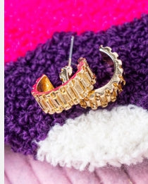 Tessa Textured Goldtone Hoop Earrings