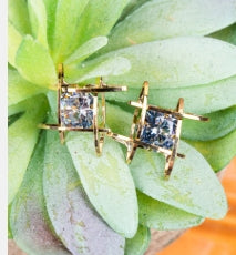 Party Dreams Cubic Zirconia Goldtone Earrings