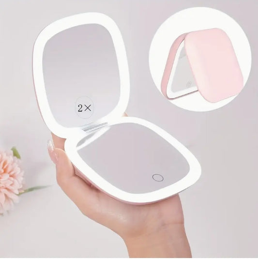 LED Light Handheld Mirror