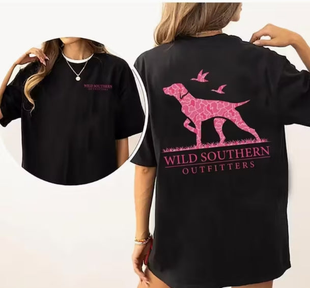 Southern Outfitters Pink Hunting Dog Tee