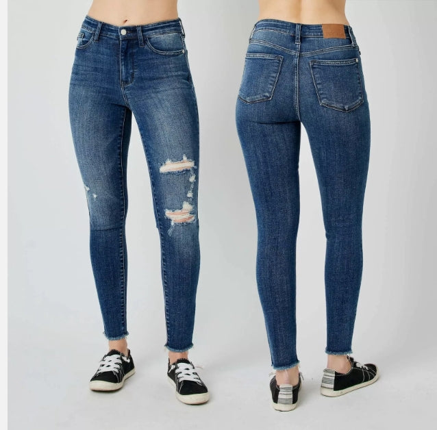 Judy Blue High Waist Skinny with Destroy Jeans