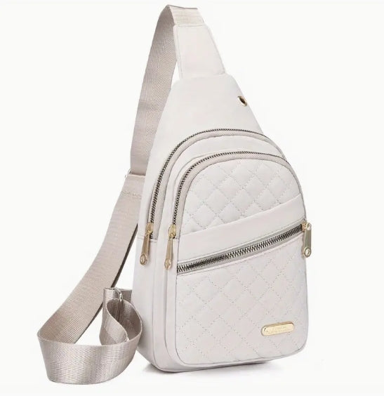 Quilted Sling Backpack/Crossbody Bag with Adjustable Shoulder Strap
