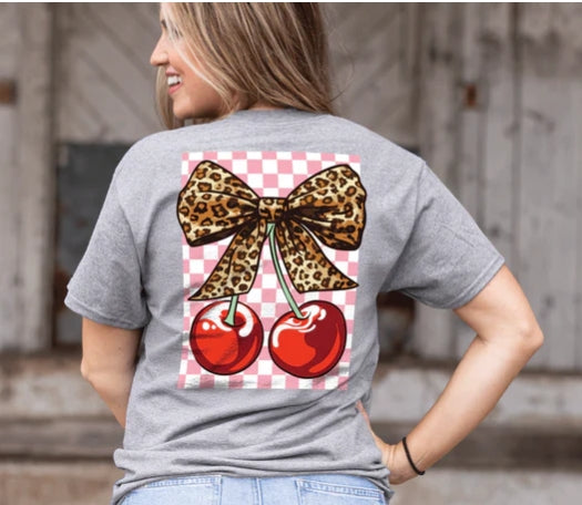 Leopard and Cherry Tee