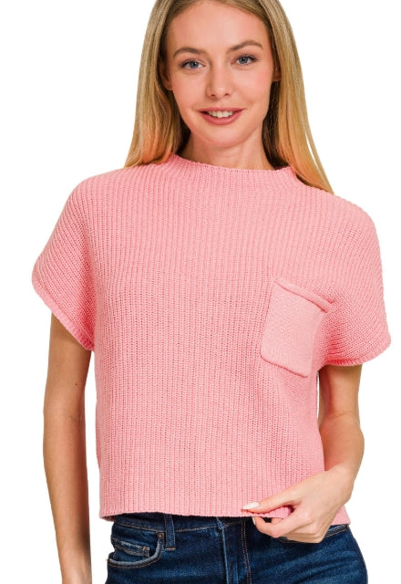 Mock Neck Cropped Sweater