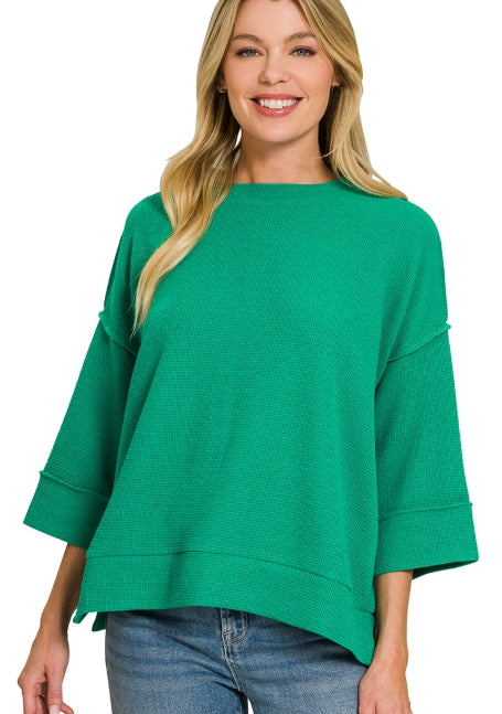 3/4 Sleeve Double Knit Top