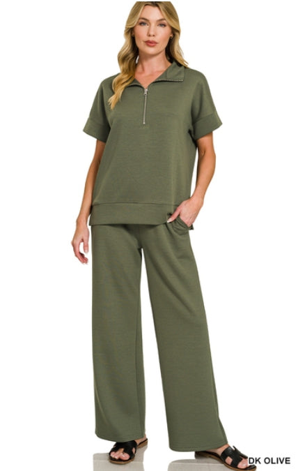 Scuba Half Zip Top & Pants Set