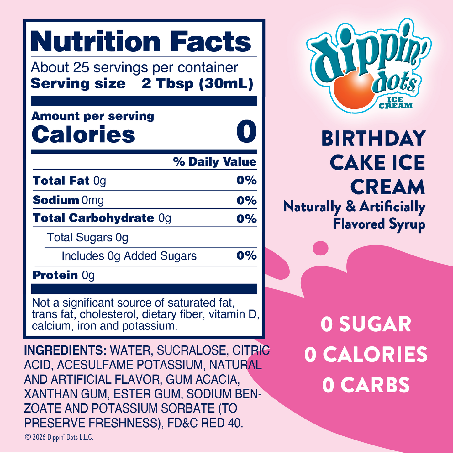 Dippin' Dots Birthday Cake Ice Cream Skinny Syrup