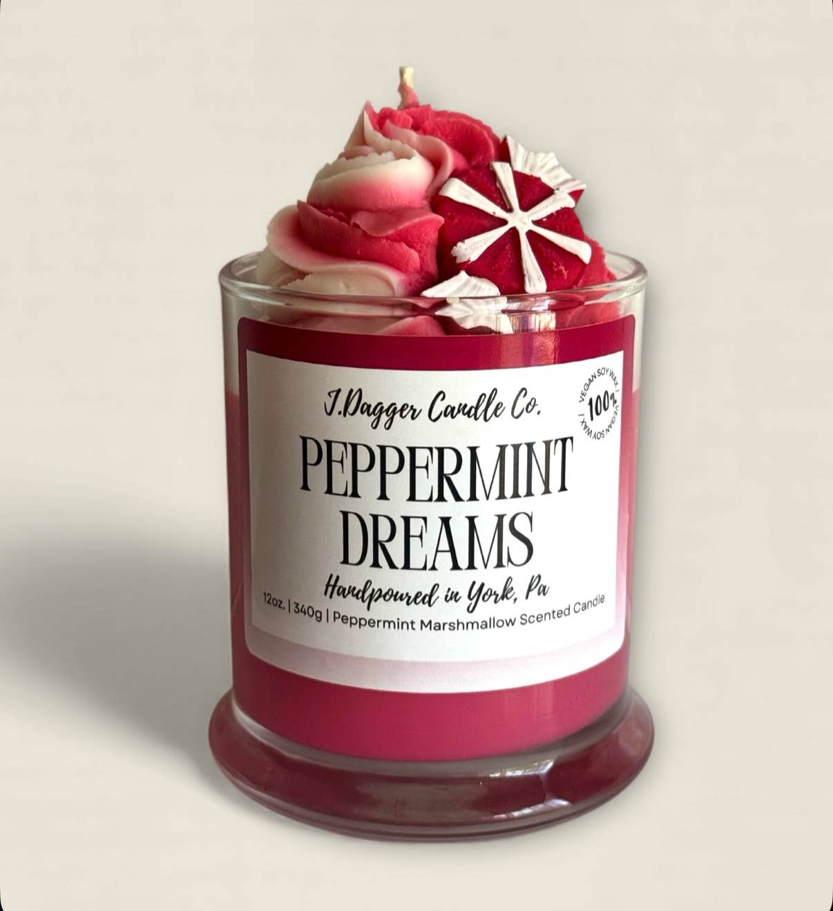 Peppermint Dream Dessert Soy Candle, 12oz.