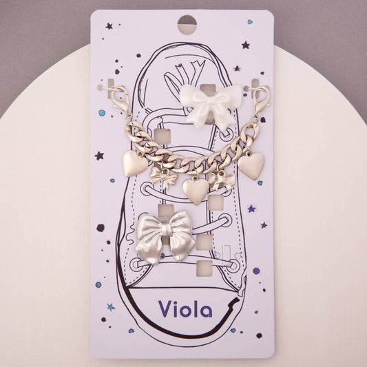 3-Pc Assorted Hearts And Ribbon Shoe Charm Set