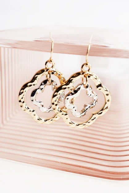 Crystal Avenue Double Vision Two-Tone Earrings
