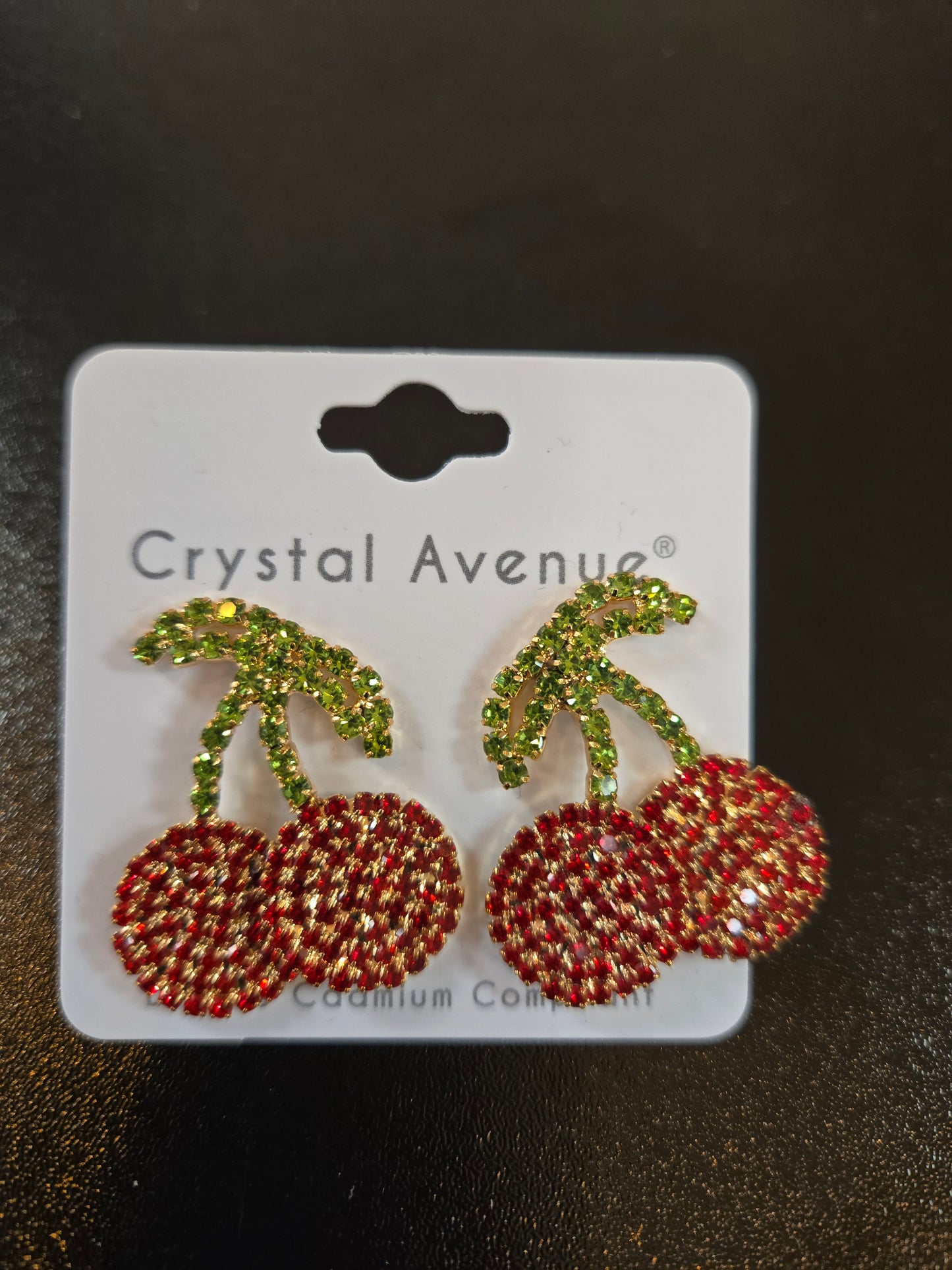Crystal Avenue Sparkling Cherry Earrings