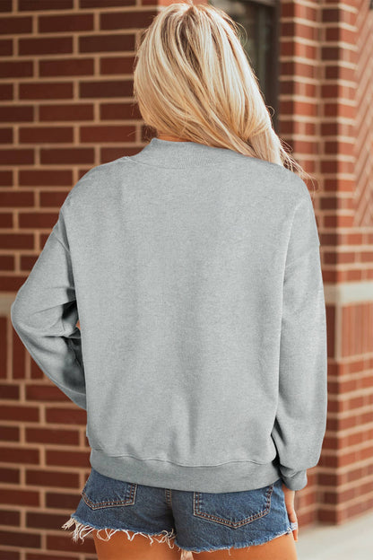 GEORGIA Camo Letter Mock Neck Sweatshirt