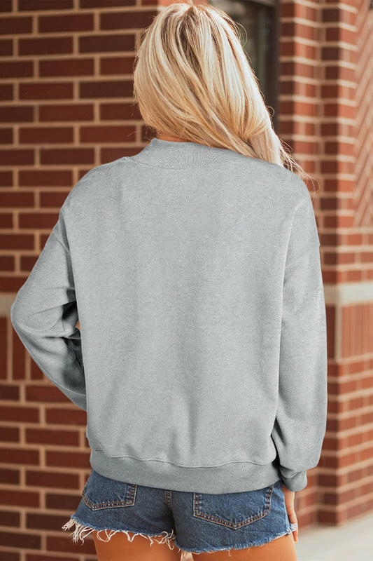 GEORGIA Camo Letter Mock Neck Sweatshirt