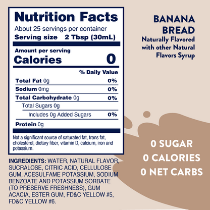 Sugar Free Banana Bread Flavored Skinny Syrup