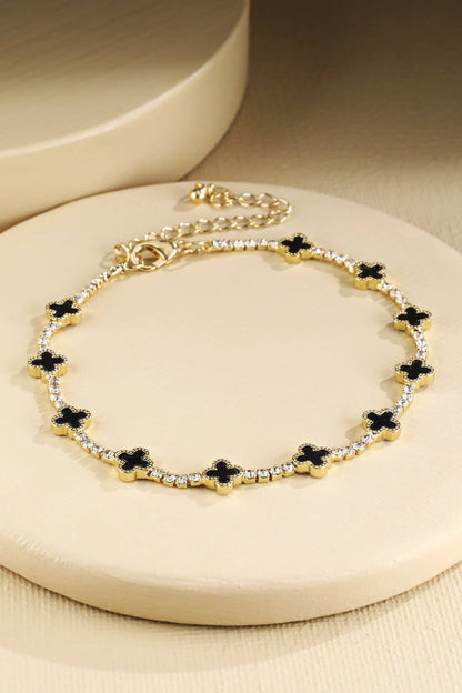 Brass MOP Clover Chain Bracelet