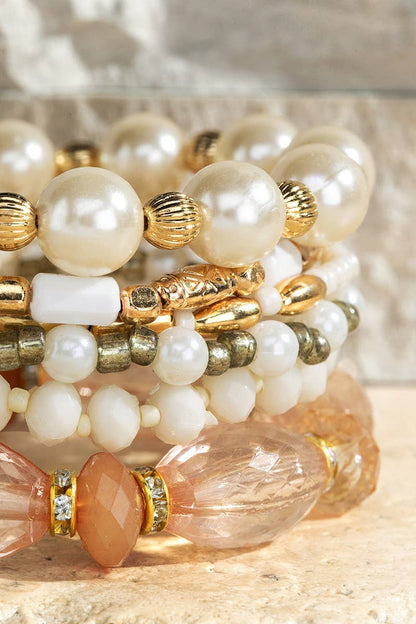 6 Layered Mixed Beads Boho Bracelet