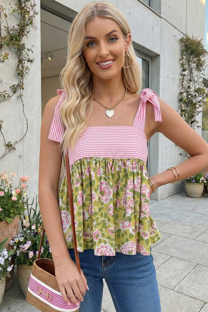 Knot Straps Babydoll Tank Top