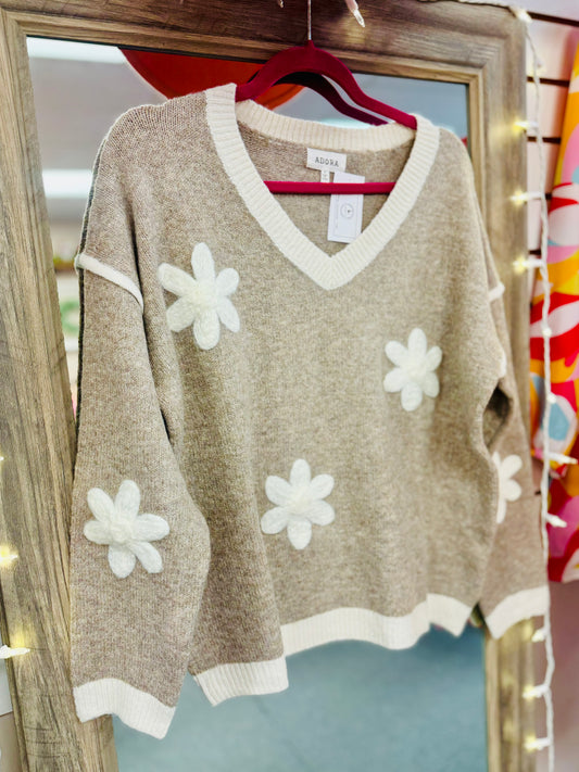 Fall Florals Sweater Top