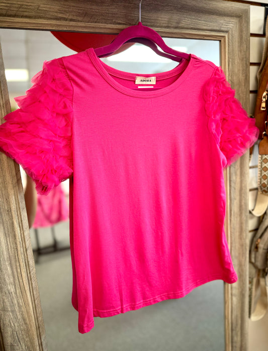 Fuchsia Frills Top