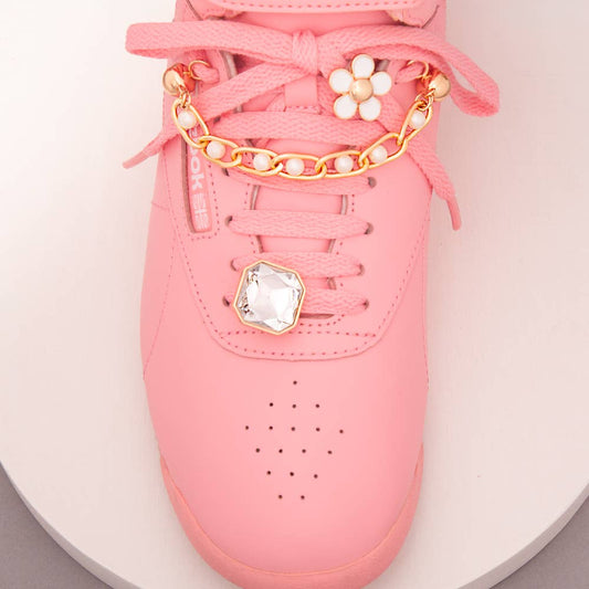 3-Pc Assorted Flower And Jeweled Things Shoe Charm Set