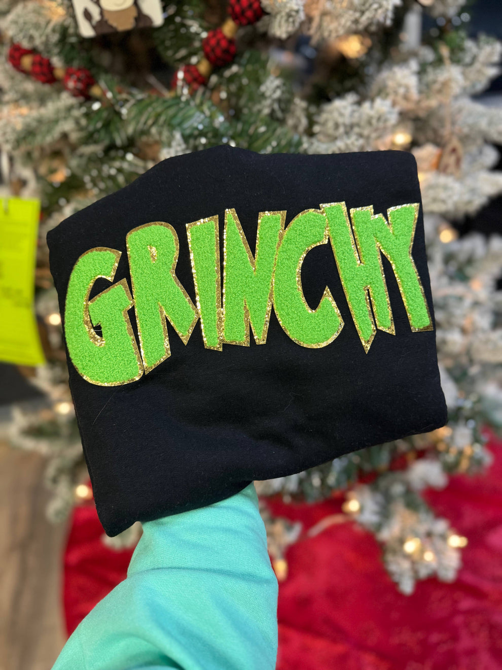 Green Chenille Grinchy Patch Christmas Sweatshirt – The Rusty Goose ...