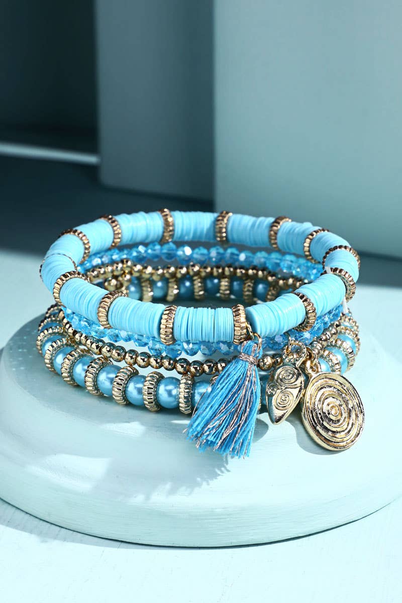 4 Set Layered Beaded Bracelet