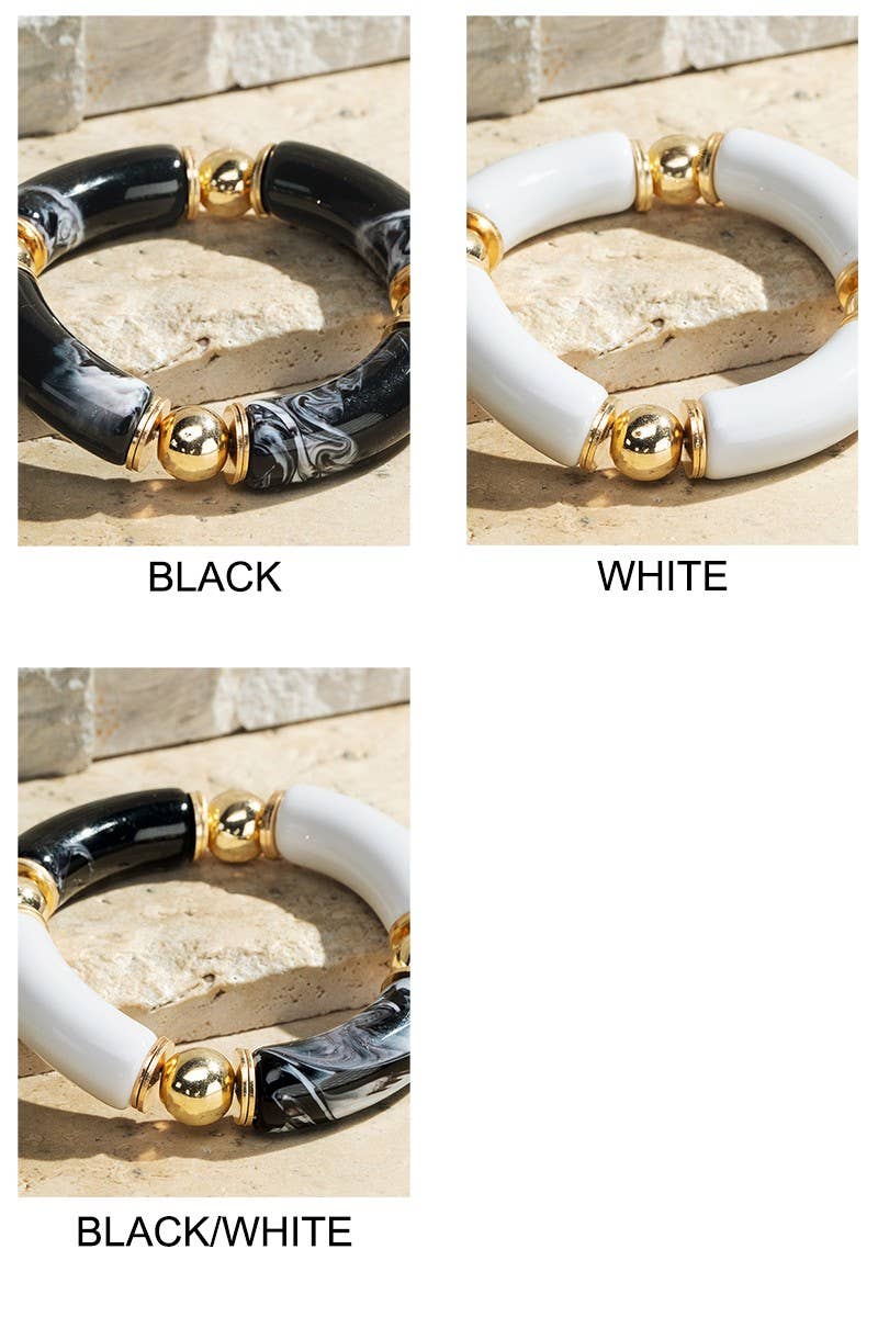 Resin and Metal Beads Bracelet