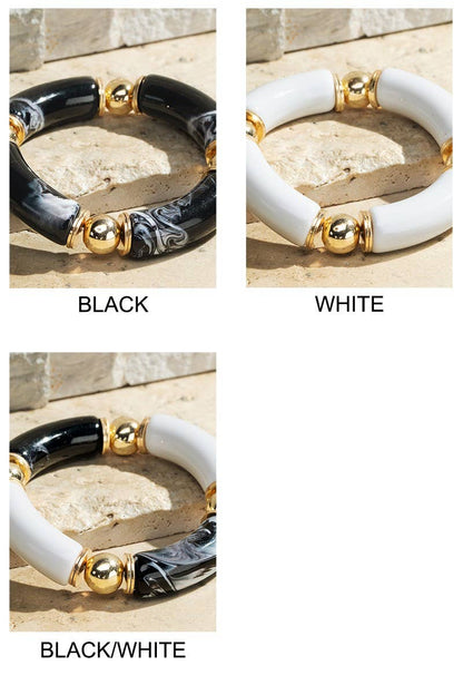 Resin and Metal Beads Bracelet