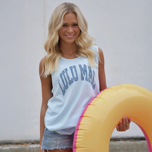 LuLu Mac Stripe Chambray Comfort Colors Tank
