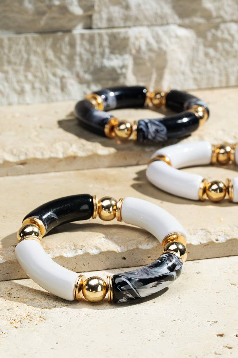 Resin and Metal Beads Bracelet