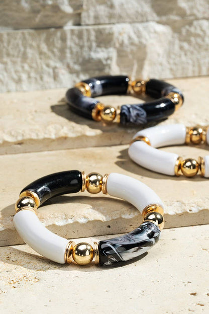 Resin and Metal Beads Bracelet