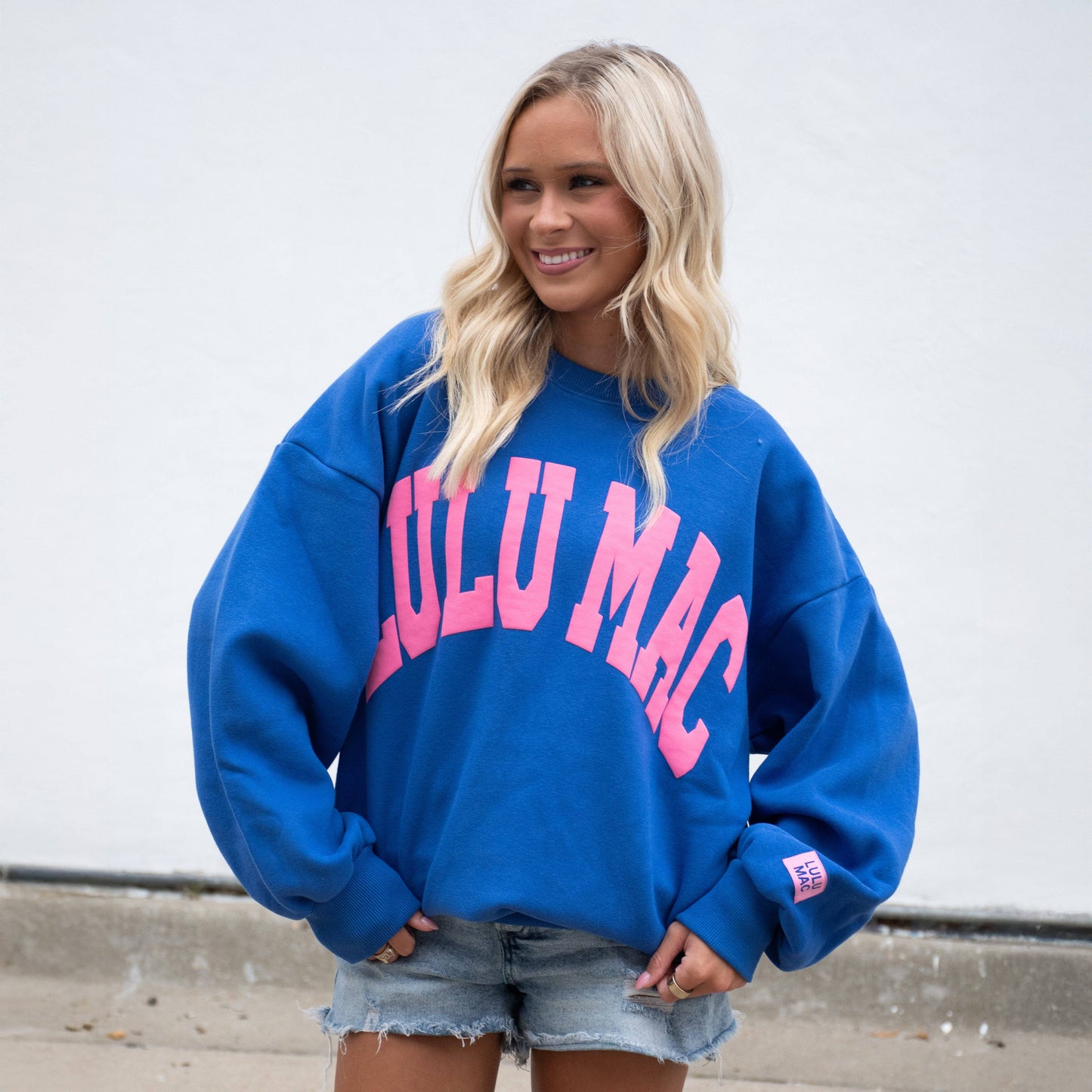 Lulu Mac Sweatshirt Royal/Pink Puff