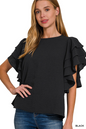 Airflow Multi-Tiered Ruffle Sleeve Blouse