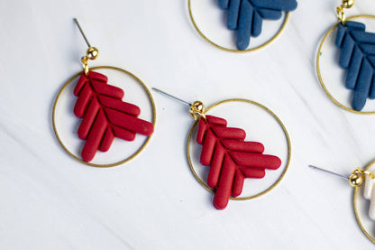 Geo Tree Clay Dangle Earrings