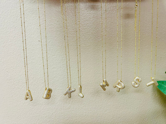 Gold Balloon Initial Necklace